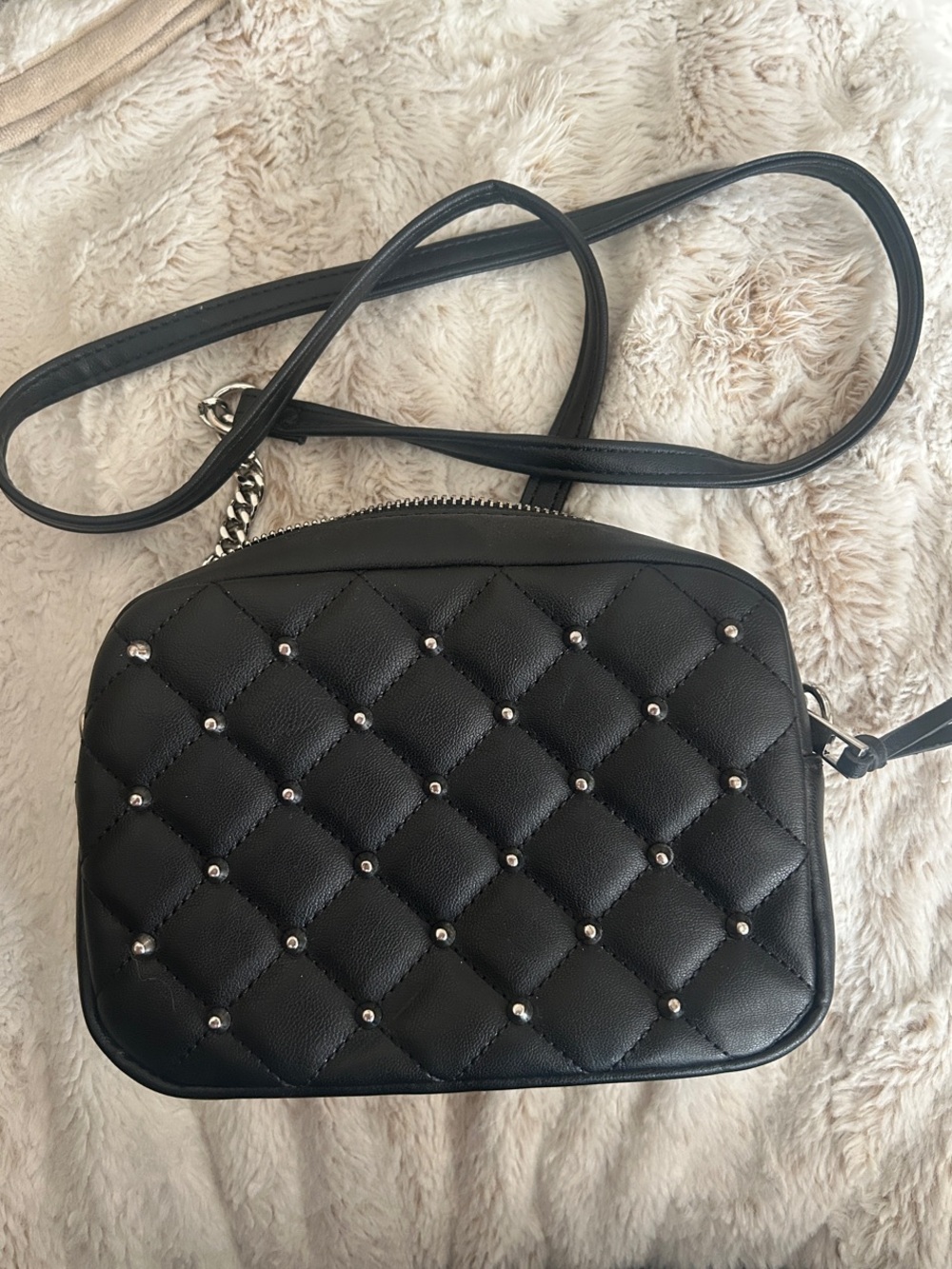 Rebecca Minkoff Black Quilted Studded Crossbody Camera Bag - Picture 3 of 5